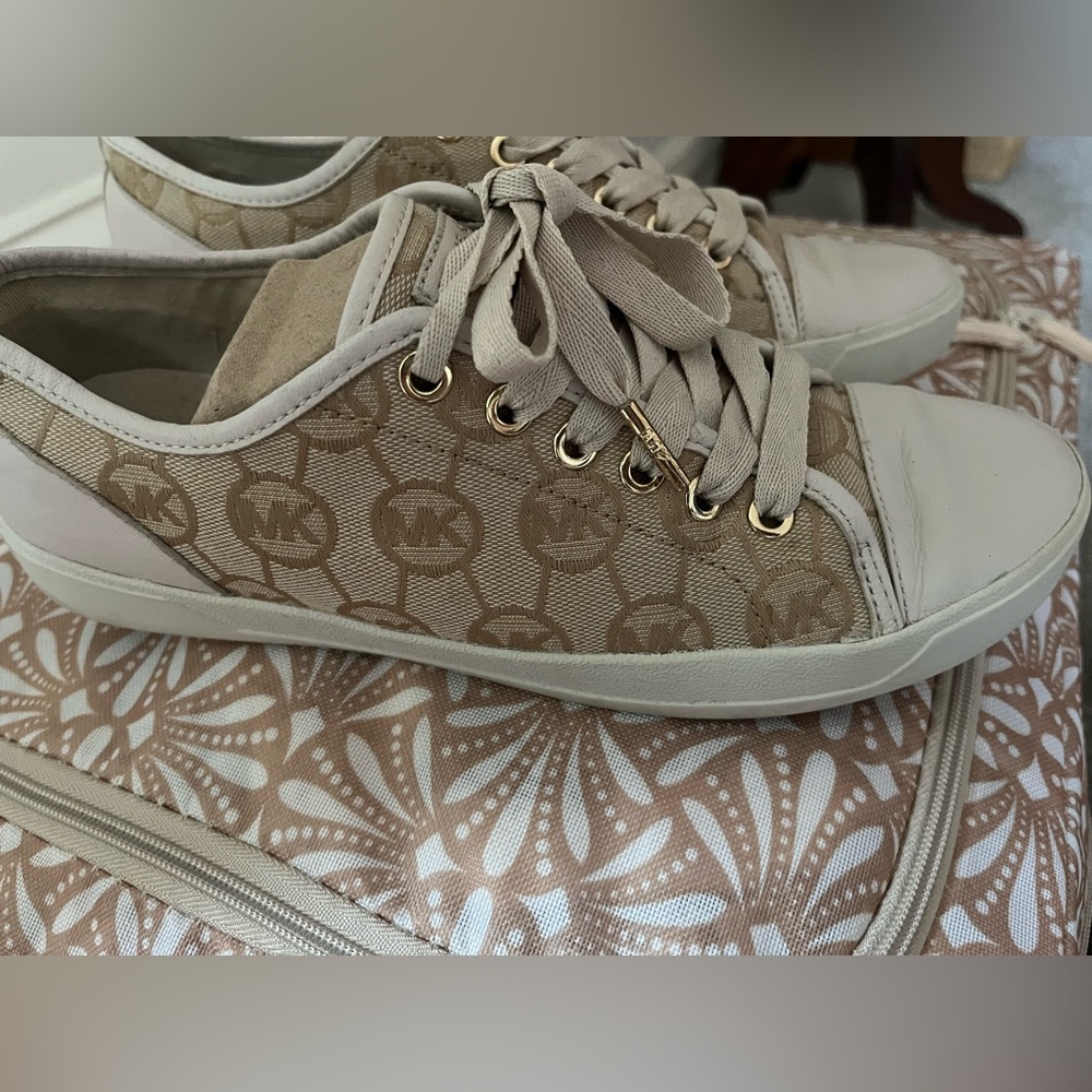 Michael Kors Tan Monogram Sneakers